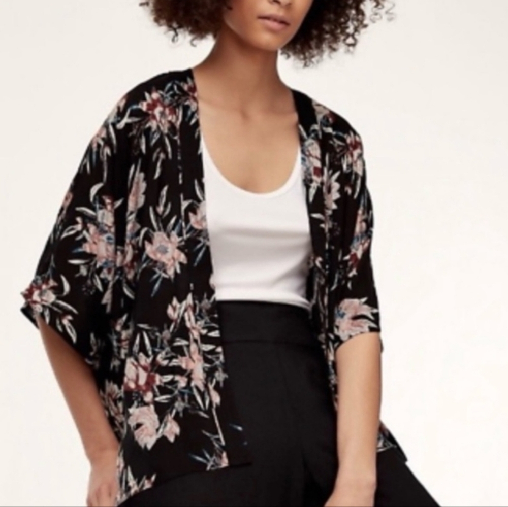 Aritzia Azure Skies Floral Kimono Cardigan